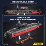 Miabrixbrix Military Building Block Sets for Adults: 1:125 Los Angeles Class Nuclear Submarine Model, RC Submarine Toy, WW2 Army USS Battleship & Military Vehicles Display Model 2750 PCS