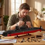 Miabrixbrix Military Building Block Sets for Adults: 1:125 Los Angeles Class Nuclear Submarine Model, RC Submarine Toy, WW2 Army USS Battleship & Military Vehicles Display Model 2750 PCS