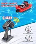 ARRIS Fast RC Jet Boat with Self-Righting, 2 Batteries High Speed Water Jet Pump, Weedless Safe Design for Pool Lakes Shallow Water, 2.4Ghz Waterproof Sport Jet Boat for Adults Gifts