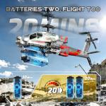 XIKOTEC RC Helicopter, Remote Control Helicopter Toy for Kids, Beginners and Adults with Altitude Hold, Gyro & LED Light, 2 Batteries & USB-C Charging, Gift for Boys Ages 8-12(Silvery)