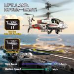 XIKOTEC RC Helicopter, Remote Control Helicopter Toy for Kids, Beginners and Adults with Altitude Hold, Gyro & LED Light, 2 Batteries & USB-C Charging, Gift for Boys Ages 8-12(Silvery)