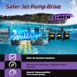 DEERC 17” Large High-Speed RC Jet Boat, Self-Righting Remote Control Boat with 9 LED Lights, 32+ KPH, 30-Min Runtime, Waterproof for Pools & Lakes, Kids & Adults