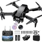 ASFSFQ Drone with Camera 1080P HD,Mini Drone for Beginners Kids Adults,Foldable RC Quadcopter with Stable Hover,Trajectory Flight,One Key Take Off/Land,2 Batteries,Toys for Boys and Girls（Black)