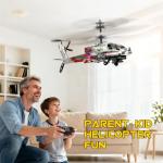 XIKOTEC RC Helicopter, Remote Control Helicopter Toy for Kids, Beginners and Adults with Altitude Hold, Gyro & LED Light, 2 Batteries & USB-C Charging, Gift for Boys Ages 8-12(Silvery)