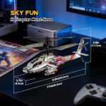 XIKOTEC RC Helicopter, Remote Control Helicopter Toy for Kids, Beginners and Adults with Altitude Hold, Gyro & LED Light, 2 Batteries & USB-C Charging, Gift for Boys Ages 8-12(Silvery)