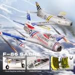 FMS Rc Planes for Adults Remote Control Airplane F-86 Skyblazer Blue RC Airplane 6CH 80mm Hobby Rc Airplanes PNP (No Radio, Battery, Charger)