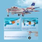 FMS Rc Planes for Adults Remote Control Airplane F-86 Skyblazer Blue RC Airplane 6CH 80mm Hobby Rc Airplanes PNP (No Radio, Battery, Charger)