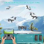 Drones for Kids with Camera, Mini RC Quadcopter Toy with Foldable Wings, Voice & Gesture Control, Altitude Hold, Full Propeller Guard, 2 Batteries, Birthday Gifts for Boys and Girls Ages 8-14 (White)