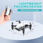 Drones for Kids with Camera, Mini RC Quadcopter Toy with Foldable Wings, Voice & Gesture Control, Altitude Hold, Full Propeller Guard, 2 Batteries, Birthday Gifts for Boys and Girls Ages 8-14 (White)