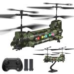 LMRC Army Chinook Remote Control Helicopter, LM19-D Military Transport RC Helicopter, Altitude Hold, One Key take Off/Landing, LED Light, Low Battery Reminder, Army Toys & Gift for Military Fans