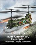 LMRC Army Chinook Remote Control Helicopter, LM19-D Military Transport RC Helicopter, Altitude Hold, One Key take Off/Landing, LED Light, Low Battery Reminder, Army Toys & Gift for Military Fans