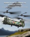 LMRC Army Chinook Remote Control Helicopter, LM19-D Military Transport RC Helicopter, Altitude Hold, One Key take Off/Landing, LED Light, Low Battery Reminder, Army Toys & Gift for Military Fans