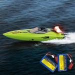 Ssccgym UDI021 Brushless Hobby Remote Control Speed Boat 2.4G 35-40km/h RC Racing Watercraft Submarine with LED ights for Adults 14y+ Favor 2Batteries