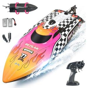 BEZGAR RC Boat, 12 inch Remote Control Boat for Kids and Adults, 25 KPH Fast RC Speed Boats with 2 Batteries, Ideal Waterproof Toy for Pool & Lake - TX136