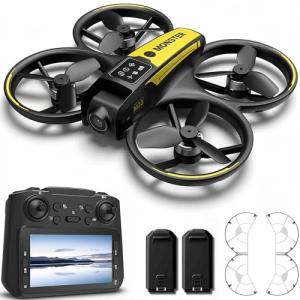 CloudWings Drone with camera for kids and Remote – Beginner RC Drone for Kids with Brushless Motor, Optical Flow Hover, One-Key Takeoff, FPV Video(Yellow-Batteries*2)