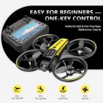 CloudWings Drone with camera for kids and Remote – Beginner RC Drone for Kids with Brushless Motor, Optical Flow Hover, One-Key Takeoff, FPV Video(Yellow-Batteries*2)