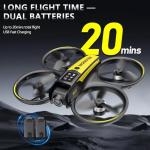 CloudWings Drone with camera for kids and Remote – Beginner RC Drone for Kids with Brushless Motor, Optical Flow Hover, One-Key Takeoff, FPV Video(Yellow-Batteries*2)