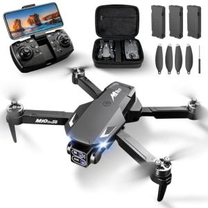 Drones with Camera for Adults,Foldable Drone for Beginners with 3 Batteries 36-Min Flight Time,1080P HD FPV Transmission Drone,Mini RC Quadcopter with Gesture Selfie,One Key Start,Altitude Hold,3D Flips,3 Speed Modes Easier to use,Black