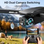 Drones with Camera for Adults,Foldable Drone for Beginners with 3 Batteries 36-Min Flight Time,1080P HD FPV Transmission Drone,Mini RC Quadcopter with Gesture Selfie,One Key Start,Altitude Hold,3D Flips,3 Speed Modes Easier to use,Black