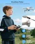 SIMREX Drone with Camera for Adults 4K, Brushless Motor Drones for Kids Beginners,FPV Foldable, Optical Flow & Altitude Hold, WiFi Live Video, Gesture/Voice Controlt,Toys Gifts for Teen Boys (Gray)