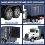 Mostop RC Semi Truck with Trailer - 23.6 Inch Large Remote Control Toy for Kids 3-8, 2 Rechargeable Batteries, 8 Mini Cars, LED Lights & Sound, 2.4GHz Semi-Trailer Truck Toys for Boys Girls