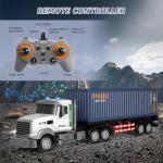 Mostop RC Semi Truck with Trailer - 23.6 Inch Large Remote Control Toy for Kids 3-8, 2 Rechargeable Batteries, 8 Mini Cars, LED Lights & Sound, 2.4GHz Semi-Trailer Truck Toys for Boys Girls