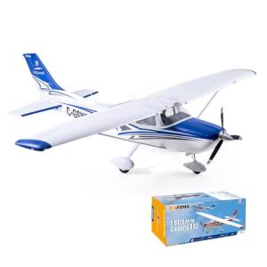 Fms Rc Planes for Beginners Remote Control Airplane for Adults Single-Engine Propeller Airplane 1500MM Cessna 182 Blue 6 Channel Hobby Rc Airplanes PNP (No Radio, Battery, Charger)