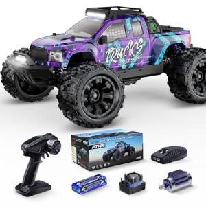 JIUSI 1/14 Brushless RC Cars for Adults,Fast 50mph Electric Off-Road RC Monster Truck,4WD High Speed 4X4 All Terrain Remote Control Car with 25W Fast Charger,Waterproof RC Truck with 3S Battery ﻿﻿
