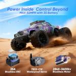 JIUSI 1/14 Brushless RC Cars for Adults,Fast 50mph Electric Off-Road RC Monster Truck,4WD High Speed 4X4 All Terrain Remote Control Car with 25W Fast Charger,Waterproof RC Truck with 3S Battery ﻿﻿