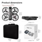 RC Drone with Screen Display Remote Control, Propeller Guard, Dual Camera, Speed Adjustment, Altitude Hold, One-Key Takeoff, 3D Flips, 2 Batteries, Helicopter Airplane, Hovering, Brushless Motor, APP Control, LED Lights, for Adult Beginners FPV Quadcopter Plane Copter, Drones for Kids 8-12 (Gray-White)