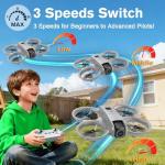 RC mini drone with carman 360 Flip Stunt Drone for Kids, Remote Control Quadcopter with Gravity Sensing, 3 Speed Modes, LED Light, 1 Batteries, altitude hold,headless mode,Foldable RC Plane Toys for teen Age 14+, Outdoor Fun Gifts easy to fly