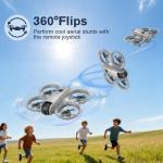 RC mini drone with carman 360 Flip Stunt Drone for Kids, Remote Control Quadcopter with Gravity Sensing, 3 Speed Modes, LED Light, 1 Batteries, altitude hold,headless mode,Foldable RC Plane Toys for teen Age 14+, Outdoor Fun Gifts easy to fly