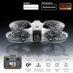 RC Drone with Screen Display Remote Control, Propeller Guard, Dual Camera, Speed Adjustment, Altitude Hold, One-Key Takeoff, 3D Flips, 2 Batteries, Helicopter Airplane, Hovering, Brushless Motor, APP Control, LED Lights, for Adult Beginners FPV Quadcopter Plane Copter, Drones for Kids 8-12 (Gray-White)