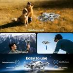 RC Drone with Screen Display Remote Control, Propeller Guard, Dual Camera, Speed Adjustment, Altitude Hold, One-Key Takeoff, 3D Flips, 2 Batteries, Helicopter Airplane, Hovering, Brushless Motor, APP Control, LED Lights, for Adult Beginners FPV Quadcopter Plane Copter, Drones for Kids 8-12 (Gray-White)