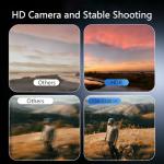 RC Drone with Screen Display Remote Control, Propeller Guard, Dual Camera, Speed Adjustment, Altitude Hold, One-Key Takeoff, 3D Flips, 2 Batteries, Helicopter Airplane, Hovering, Brushless Motor, APP Control, LED Lights, for Adult Beginners FPV Quadcopter Plane Copter, Drones for Kids 8-12 (Gray-White)