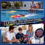 DEERC 2-Pack RC Boats for Kids, Fast Remote Control Boat with 4×1200mAh Batteries, 120 Min Runtime, 7 LED Lights Mode, Capsize Recovery, 2.4GHz Racing, Pool & Lake Toy