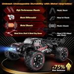 1:16 Scale All Terrain Fast RC Cars for Adults 40KPH, 4WD Electric Off-Road Remote Control Monster Truck with Metal Chassis, 2.4Ghz High Speed Car, Waterproof RC Truck with 2 Batteries for Boys & Kids