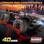 1:16 Scale All Terrain Fast RC Cars for Adults 40KPH, 4WD Electric Off-Road Remote Control Monster Truck with Metal Chassis, 2.4Ghz High Speed Car, Waterproof RC Truck with 2 Batteries for Boys & Kids