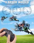 JoyRapt Drones for Kids Form RC Plane, Remote Control Airplane, Aircrafts for Boys and Girls, Jet Helicopter Drones with LED Lights 360° Flip, 4 Rechargeable Batteries Boy Toys (2 Pack)