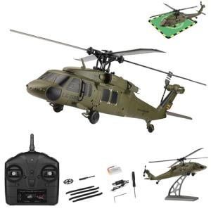 GoolRC Brushless RC Helicopter, WLtoys K170 Remote Control Helicopter, 4 Channel Military Army RC Aircraft with 6-Axis Gyro, Easy to Fly for Adults and Beginners