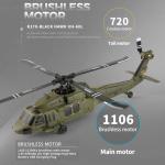 GoolRC Brushless RC Helicopter, WLtoys K170 Remote Control Helicopter, 4 Channel Military Army RC Aircraft with 6-Axis Gyro, Easy to Fly for Adults and Beginners