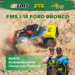 FCXㅤ FMS 1/18 Ford Bronco U4 Brushless RC Truck, Hobby RC Crawler with Remote Controlled Lighting, Cooling System 4WD Drivetrain RC Crawler for Adults, Brushless (RTR 2025)