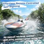 DEERC 17" Brushless RC Boat for Adults, 45+ KPH High-Speed Racing Boat, 3S 2800mAh Li-po Battery, Metal Rudder, Self-Righting Design, Remote Control Boat for Lakes, Pools & Saltwater, TX766