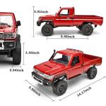 RZAPE RC Rock Crawler 1/12 RC Crawler Off Road RC Truck 4x4 with 2.4GHz Remote Control 280 Brushed Motor All Terrain Rremote Control Truck RTR Proportional Throttle Steering MN-82（Red）