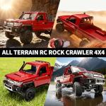 RZAPE RC Rock Crawler 1/12 RC Crawler Off Road RC Truck 4x4 with 2.4GHz Remote Control 280 Brushed Motor All Terrain Rremote Control Truck RTR Proportional Throttle Steering MN-82（Red）