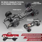 RZAPE RC Rock Crawler 1/12 RC Crawler Off Road RC Truck 4x4 with 2.4GHz Remote Control 280 Brushed Motor All Terrain Rremote Control Truck RTR Proportional Throttle Steering MN-82（Red）