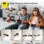 Holy Stone HS210T Drones for Kids, 2 IN1 MINI Indoor Drone with Land & Fly Mode, Four Posture Deformations RC Quadcopter with 3D Flip, Auto Hovering, Easter day& Birthday Toy Gift for Boys and Girls