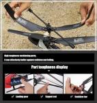 YUEQISM Red Large Fall Resistant RC Helicopter 3.5 Channels Remote Control Helicopter Toys Gift with LED Light Night, with 2 Batteries