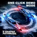 YESHIN RC Boat for Kids, 25 KPH Remote Control Boat, Fast RC Speed Boat with LED Lights, 500 ft Range with Low Battery & Out-of-Range Alarm, Self-Righting Waterproof Toy for Pool & Lake