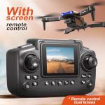 elecci E99 Drone with Screen Controller, Two-batteries, Altitude Hold, One Key Take Off/Landing, Active Obstacle Avoidance. with Black Outdoor Carrying Case. (Black - 2 batteries)